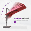 PURPLE LEAF 9' X 11.5' Rectangle Cantilever Umbrella Patio Umbrella Outdoor Aluminum Offset Hanging Umbrella with 360-degree Rotation for Pool Garden Backyard Deck, Terra by GreenHaven Gardens