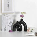 CEMABT Modern Nordic Boho Vase Set - Elegant Black Matte Ceramic Home Decor for Living Room, Bookshelf, Mantel, Entryway Table & Console Décor | Shelf Decorations Gift by GreenHaven Gardens