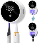 Upgraded UV Toothbrush Cleaner Holder Wall Mounted, Temracha Razor Electric Toothbrush Holder for Bathroom, LED Smart Screen, with Auto-Inductive Cover, Cleaning and 60-Degree Drying, for Home, Travel by CozyNest Decor
