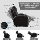 Power Recliner Chair with Heat and Massage, PU Leather Home Theater Seating with LED Lights/Cup Holders/Side Pocket/USB Port, Reclining Sofa Chair for Living Room(2, Brown) by CozyNest Decor