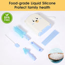 Portable Baby Bottle Brush Set - 7 in 1 Baby Bottle Cleaner Kit, Baby Travel Essential Bottle Washing Kit with Silicone Bottle Brush, Nipple Brush, Straw Brush, Drying Rack for Home and Travel (Blue) by TinyTreasures Baby Boutique