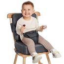 HOMEAL Booster Seat for Kitchen Chair, Breathable Toddler Booster Seat for Dining Table with Backrest and Adjustable Straps, Portable Travel Toddler Booster Seat, Dark Grey by TinyTreasures Baby Boutique
