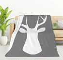HGOD DESIGNS Deer Flannel Fleece Bed Blanket 40 x 50 inch Woodland Deer Head Throw Blanket Lightweight Cozy Plush Blanket for Bedroom Living Rooms Sofa Couch by CozyNest Decor