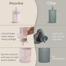 Moonkie Baby Training Cup Silicone Straw Cup | BPA-Free Drop-Proof Sippy Cups for Infants Toddlers and Kids 6 Months+ | 5 oz, 1pack, DX-BTC-01 by TinyTreasures Baby Boutique