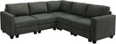 HONBAY Corduroy Modular Sectional Sofa with 5 Seaters, Sectional Corner Sofa with Chaise, L Shape Couches for Living Room, Green by CozyNest Decor
