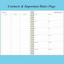 Daily Planner Undated - B5 To Do List Notebook Hourly Schedules, Spiral Appointment Planner for Women and Men, PVC Hardcover, Inner Pocket, Elastic Closure, 7" x 10", Blue Watercolor by TinyTreasures Baby Boutique