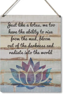 Qious Inspirational Gift Signs Just Like a Lotus We Too Have the Ability to Rise Wooden Hanging Sign Rustic Wall Art Home Decoration 10 x 8 Inches… by CozyNest Decor