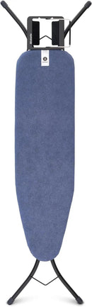 Brabantia Size A Compact Small Ironing Board (43x12 in) 7 Height Options, Adjustable Steam Iron Rest Holder (Denim Blue) Non-Slip Feet, Anti-Collapse Child Locks by CozyNest Decor