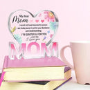 Mothers Day Gifts Best Mom Gifts -Gifts for Mom from Daughter Son - Best Mom Ever Gifts Unique Mother Birthday Acrylic Heart-Shaped Plaque Desk Decorations Present for Mom Christmas Anniversary by CozyNest Decor