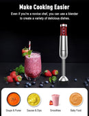 Powerful Immersion Blender handheld, 2025 New Update Hand Blender, Scratch-Resistant Corded Hand Mixer with Heavy-Duty Copper Brushless Motor and Gift Box Red by TinyTreasures Baby Boutique