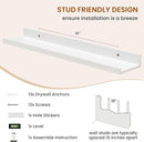 Axeman Picture Ledge Shelf, Floating Shelves for Wall Decor Storage Set of 6, 24 inch Floating Wall Mounted Shelves, Wall Shelves with Lip for Living Room, Bedroom, Nursery, Bathroom, Kitchen, White by TinyTreasures Baby Boutique