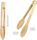 MSY BIGSUNNY 9 Inch Kitchen Food Tongs for Cooking and Serving- Aluminum - Set of 3 (gold-plated) by CozyNest Decor