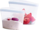 Stasher Premium Silicone Reusable Food Storage Bags, 2-Pack, Clear, Multi-Use Food Storage Bags, Lunch Bag, Travel Containers, BPA Free, Leak-free, Dishwasher-Safe, Eco-friendly by TinyTreasures Baby Boutique