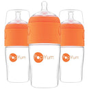 PopYum 9 oz Orange Anti-Colic Formula Making/Mixing/Dispenser Baby Bottles, 3-Pack with
