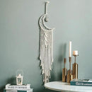 MOONFLY Dream Catcher with Handmade Moon Star Design Woven Cotton Dream Catchers Boho Macrame Wall Hanging Home Decoration Ornament Craft Gift (White Moon) by CozyNest Decor