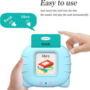 Spanish & English Talking Flash Cards for Toddlers 1 2 3 4 5 6, Audible Toys for Kids to Learn Spanish - 258 Cards and 516 Words(Blue) by TinyTreasures Baby Boutique
