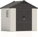 Patiowell 8 x 6 FT Plastic Outdoor Storage Shed with Floor, Resin Shed with Window and Lockable Door for Garden, Backyard, Tool Storage Use, Easy to Install in Beige (Kick-it Shed) by GreenHaven Gardens