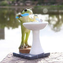 Tfro & Cile Frog Garden Statue Decor Miniature Animal Figurine Outdoor Fairy Brushing Teeth Sculpture for Bathroom - 3.3 Inch Height by GreenHaven Gardens