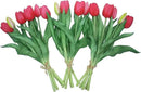 15pcs Artificial Tulips Flowers, Fake Tulips Real Touch, Faux Latex Bouquets, for Party Wedding Home Room Decoration (Rose Red) by CozyNest Decor