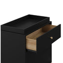 Storkcraft California 3-Drawer Chest with Removable Changing Topper (Black with Driftwood) – GREENGUARD Gold Certified, Interlocking Drawer System, Pre-Installed Tracks, Easy Assembly by TinyTreasures Baby Boutique