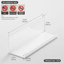Acrylic Wall Floating Shelves Set of 2, Wall Shelves White 12 Inch Adhesive Wall Organizer Adhesive Shelf for Bathroom, Kitchen, Bedroom, Office, Gaming Room, No Damage, No Drill by CozyNest Decor