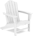 KINGYES HDPE Adirondack Chair, Classic All-Weather Outdoor Patio Adirondack Chair, White by GreenHaven Gardens