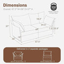 Oversized Loveseat Sofa, Modern Modular Sectional Couch Terracotta Orange Fluffy Chenille Mid Century 2-Seat 24.5" Deep Seat for Apartment, Living Room, Bedroom by CozyNest Decor