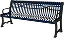 Heavy-Duty Outdoor Bench Thermoplastic Coated, Slatted Steel, Commercial-Grade Garden Bench, Made in America (Portable with Back, 4 Ft, Textured Dark Blue) by GreenHaven Gardens