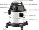 Amazon Basics Wet Dry Vacuum Cleaner, 4 gallon Shop, 3 HP Stainless Steel, Grey/Black by CozyNest Decor