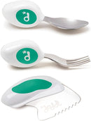 doddl Toddler Utensils, Ergonomic Fork Spoon and Knife Set for Self Feeding, Stainless Steel Silverware for 1-3 Year Olds, BPA Free, Dishwasher Safe (Aqua) by TinyTreasures Baby Boutique