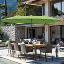 GREEN PARTY 15 ft Rectangle Patio Umbrella with Base Included, Double-Sided Table Umbrella with Crank, Large Outdoor Umbrellas for Patio Poolside Garden Backyard, Lime Green by GreenHaven Gardens