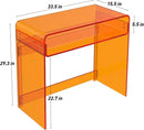 Acrylic Desk, Orange Table, Acrylic Console Table for Office, Study, Bedroom, Entrance Decor (15.5" D x 33.5" W x 29.3" H, Orange) by CozyNest Decor