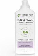 Heritage Park Silk & Wool Fragrance Free, Hypoallergenic, pH-Neutral Laundry Detergent – Dermatologist-tested, Sensitive Skin-Friendly, Enzyme-Free, Concentrated Up to 64 loads (32 fl oz) by TinyTreasures Baby Boutique