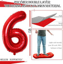 GOER Number 60 Balloons for 60th Birthday Party Decorations,42 Inch Jumbo Foil Helium Balloons for 60th Anniversary (Red) by TinyTreasures Baby Boutique