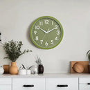 Wall Clock Small Analog 8 Inch Silent Non Ticking Battery Operated Modern Simple Decorative for Kitchen Office Bedroom Bathroom Living Room(Olive Green) by CozyNest Decor