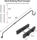 Deck Hook Railing Mount-Deck Railing Plant Hanger Outdoor，Metal Bird Feeder Hanger for Deck Railing,Fence Shepherds Hooks Pole Bracket for Hanging Hummingbird Feeder,Planter,Flower Baskets by GreenHaven Gardens