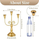Sziqiqi Gold Taper Candle Holder for Centerpiece - 3-Candle Candlesticks Holder for Wedding Table Centerpieces Metal Candle Stick Holders Fireplace Mantle Decor by CozyNest Decor