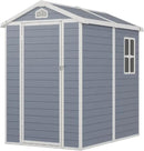 Storage Shed Plastic Outdoor Storage Shed Waterproof Container House with Lockable Door and Transparent Window for Garden, Lawn, Backyard, Patio (6x4FT) by GreenHaven Gardens
