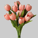 Buart Coral Pink Flowers Artificial Luxury Big Tulip Valentine's Day Mother's Day Easter Home Kitchen Wedding Decorations(11pcs) by CozyNest Decor