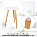 Uneedem Wood Mid Century Plant Stand for Indoor Plants, Modern Table, Tall Holder for Flower Pots, Small Round Side/End Table(A2 White, High: 16.5") by GreenHaven Gardens