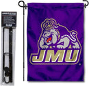 College Flags & Banners Co. James Madison Dukes JMU Garden Flag with Pole Stand Holder by GreenHaven Gardens