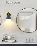 FEMILA 1-Light Wall Sconces, Modern Sconces Wall Lighting with Hammered Metal Shade, Bathroom Vanity Light Fixtures Wall Lamp for Mirror Bedroom, Dark Blue,4FG59B Blue by CozyNest Decor