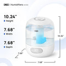 Dreo Humidifiers for Bedroom, 3L Top Fill 30H & 26dB Quiet Runtime for Large Room, Cool Mist Ultrasonic Humidifier with Humidity Sensor, Night Light for Home, Baby, Nursery, Plants, 360° Nozzle, White by TinyTreasures Baby Boutique