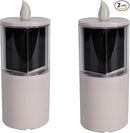 Solar Candles Outdoor Waterproof, Solar Candles for Cemetery, 2.5"x6.5",Dusk to DAW,for Cemetery Grave Garden Patio Yard Lawn Decoration (Set of 2) by GreenHaven Gardens