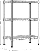 750 lbs 3 Tier Shelf Metal Storage Shelves Wire Rack Closet Organizers with PP Board for Garage Kitchen Bathroom Laundry Chrome 11.8" D x 21.7" W x 28.6" H by CozyNest Decor