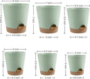 Indoor Self Watering Planters with Drainage Holes and Saucers, 8, 7, 6.5, 6, 5.5, 5 Inches, Green, 6 Pots by GreenHaven Gardens