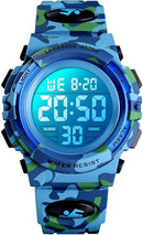 Kids Watch,Boys Watch for 3-15 Year Old Boys,Digital Sport Outdoor Multifunctional Chronograph LED 50 M Waterproof Alarm Calendar Analog Watch for Children with Silicone Band,Kids Gift by TinyTreasures Baby Boutique