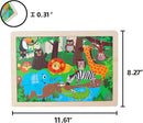 Animals Wooden Jigsaw Puzzle for Kids Set of 2 - African Wildlife and Farm Animals（15 pcs） Preschool Educational Learning Toys Gift for Toddlers Boys and Girls by TinyTreasures Baby Boutique
