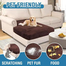 H.VERSAILTEX Velvet Stretch Individual Chaise Cover Sectional Couch Covers for L Shaped Sofa Both Left/Right Furniture Protector Seat Cushion Sofa Cover (1 Piece Chaise Cover, Brown) by CozyNest Decor