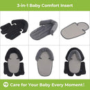 COOLBEBE Upgraded 3-in-1 Babybody Support for Newborn Infant Toddler - Extra Soft Car Seat Insert Cushion Pad, Perfect for Carseats, Strollers, Swings, Black by TinyTreasures Baby Boutique